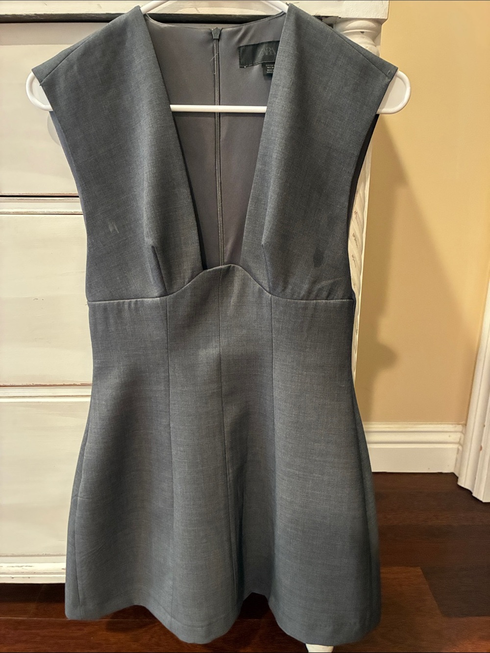 Sleeveless V-Neck Gray Women's Dress
